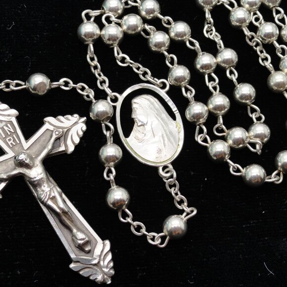 Sterling Silver 18 Grams 17" Rosary - Picture 8 of 8